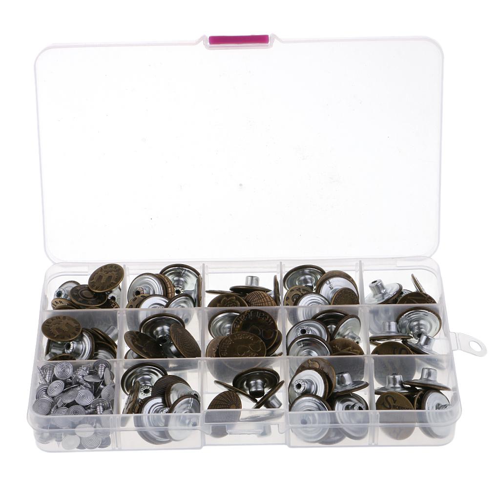 100 chiếc Quần Jean Nút Búa Trên Thay Thế Jean Độ Bám Nút Kim Loại 17-20mm