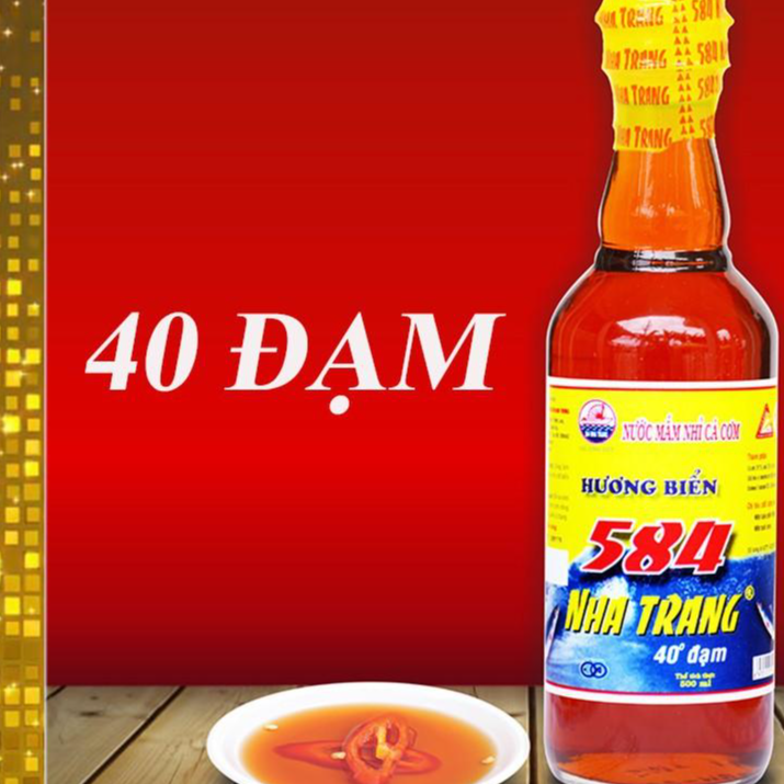 Thùng 6 chai 500ml Nước mắm Nhỉ Cá cơm 40 độ đạm- 584 Nha Trang - Chai PET - Date luôn mới