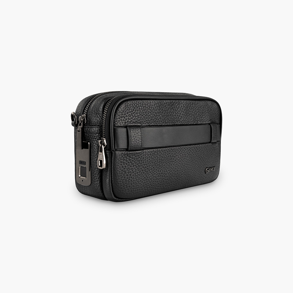 Clutch cầm tay đeo chéo da bò Togo cao cấp RB08 khóa vân tay &amp; khóa số