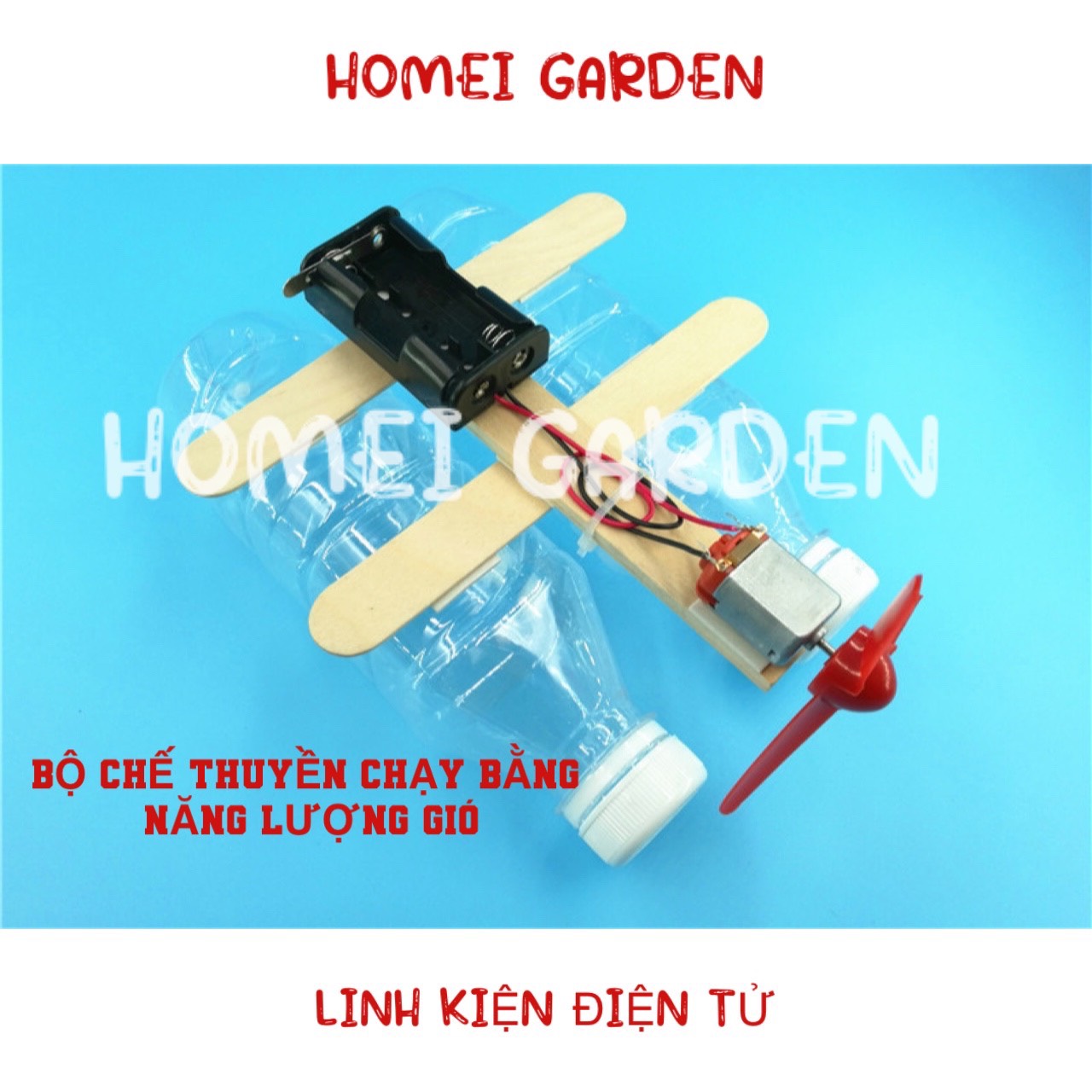 Đồ Chơi Thông Minh Steam DIY Bộ Chế Thuyền Mini Chạy Bằng Năng Lượng Gió Cho Trẻ - HM0179