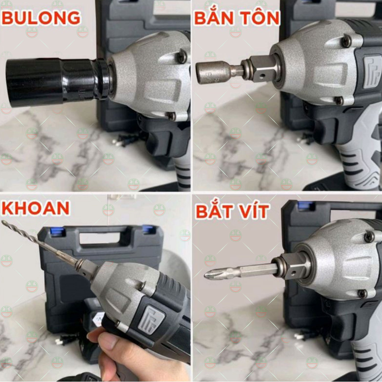 [PIN Sạc] Máy Siết Vặn Bulong KhoNCC Hàng Chính Hiệu - Bắn Vít Không Chổi Than - KNK-MSBL