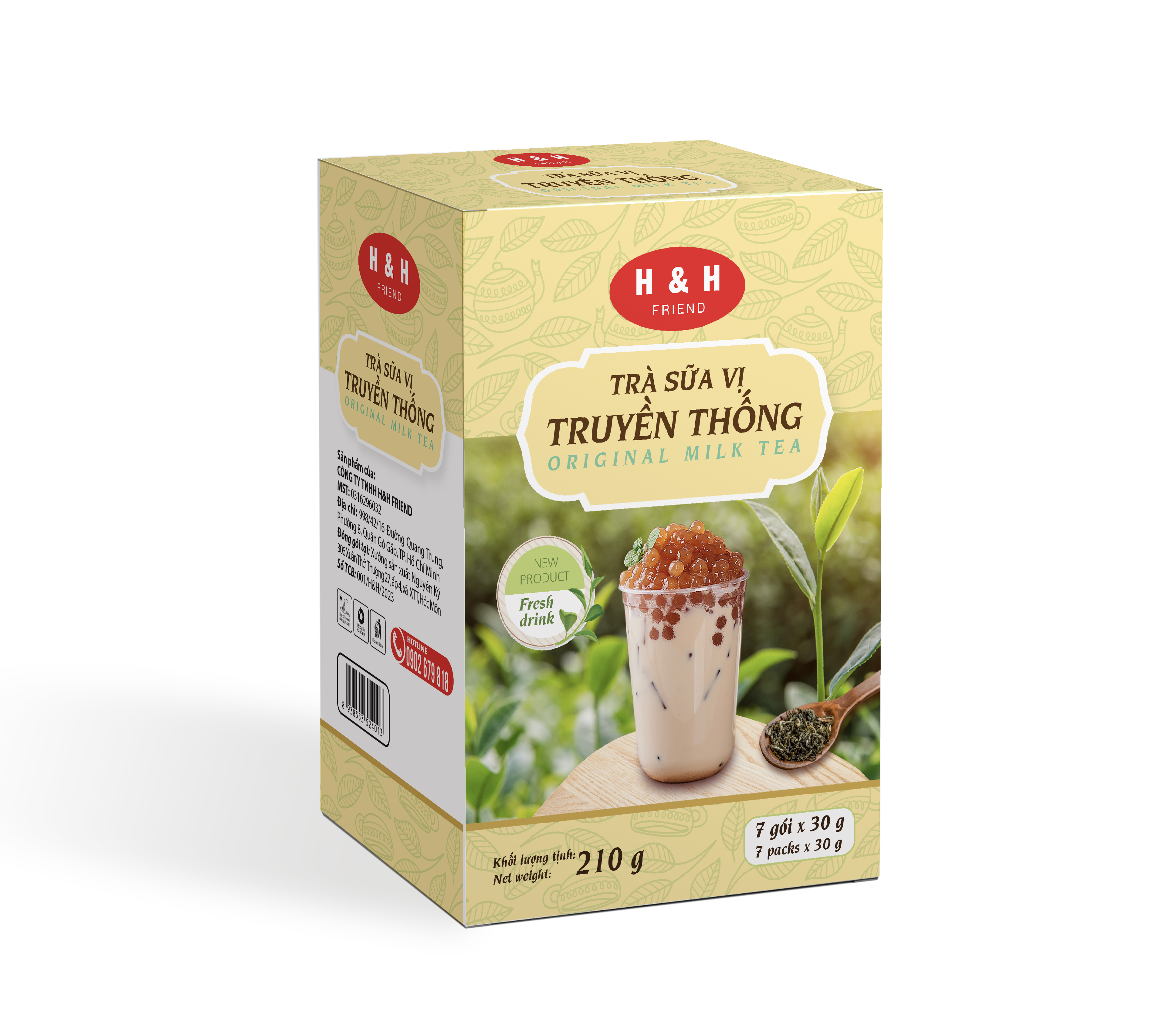 Trà sữa vị truyền thống hộp giấy 210g