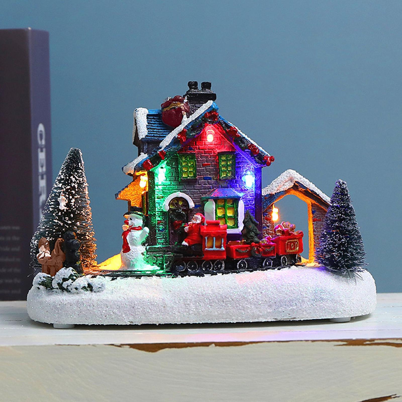 Vật Trang Trí Nhà Cửa Dịp Giáng Sinh Hình Ngôi Nhà Được Thắp Sáng Bằng Đèn Led