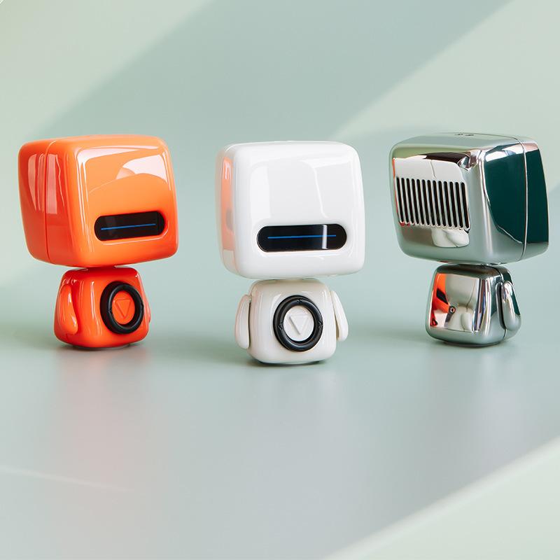 Creative Robot Phim hoạt hình Bluetooth Loa di động ngoài trời không dây Mini Thép nhỏ âm thanh