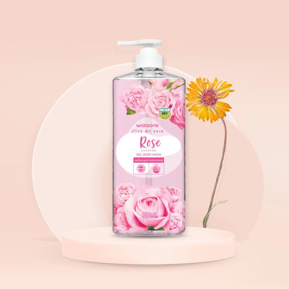 Gel Tắm Watsons Love My Skin Rose Scented Gel Body Wash 700ml