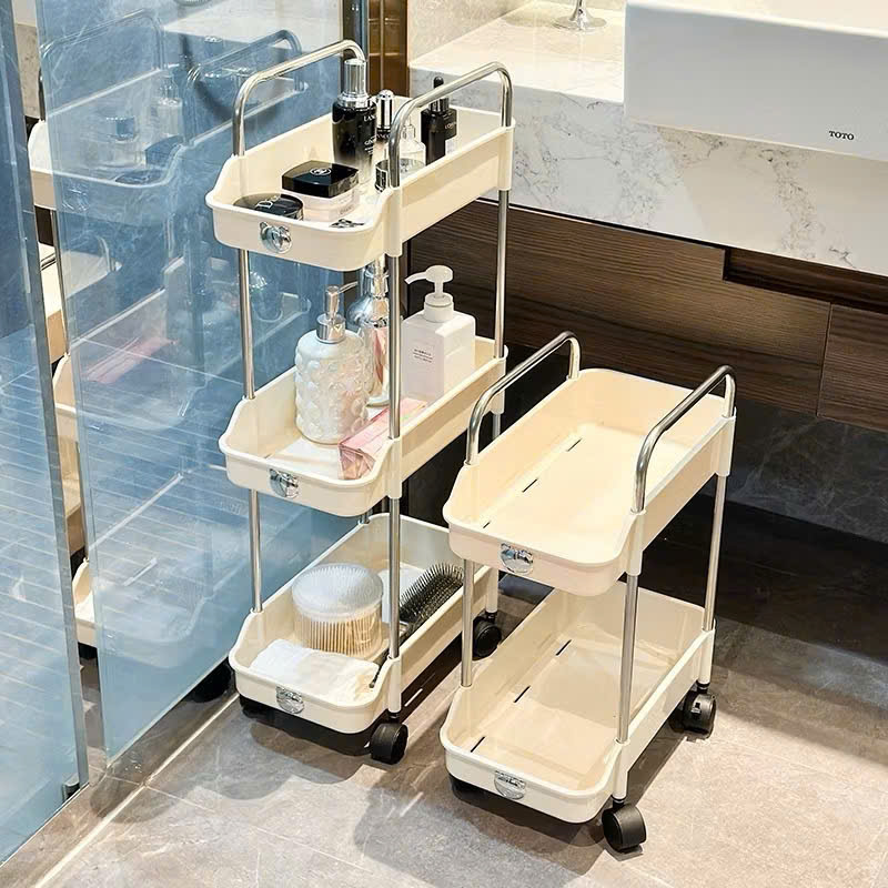 Kệ Nhựa 3 Tầng Để Góc Hẹp, Kệ Để Chai Lọ Có Bánh Xe Siêu Tiện Lợi - HÀNG CHÍNH HÃNG MINIIN