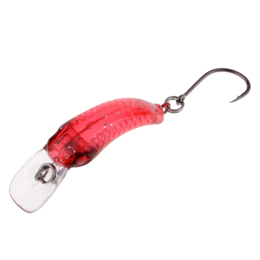 2-8pack Mini Minnow Fishing Lure Artificial Hard Simulation Bait Crankbait Red