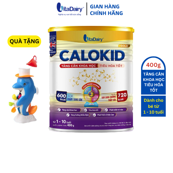 Sữa bột Calokid Gold 400g giúp bé tăng cân khoa học, tiêu hóa tốt - VitaDairy