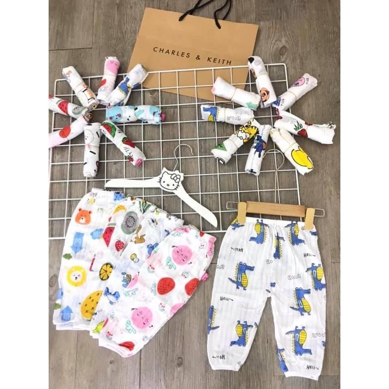 Combo 2 quần dài cotton giấy cho bé trai/ bé gái từ 4-15kg