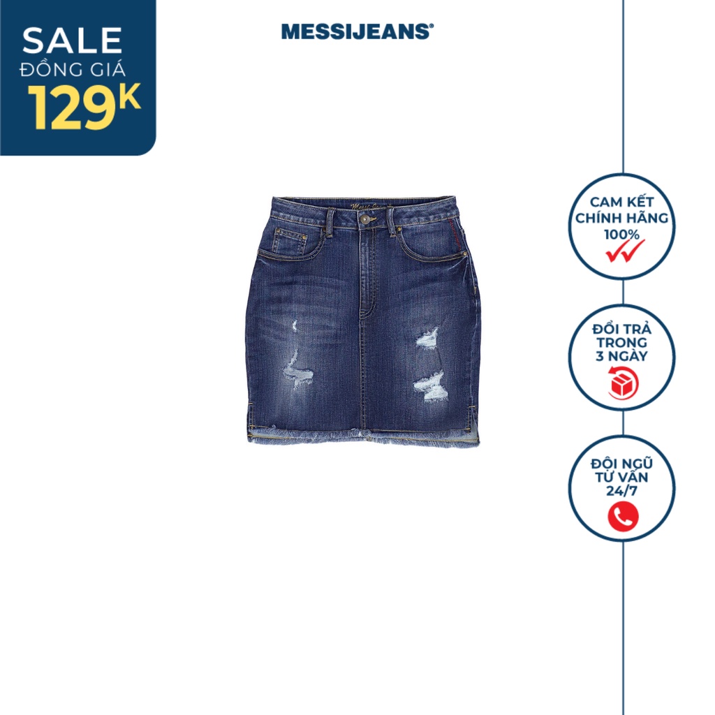 Váy jean nữ kiểu rách nhẹ SJW-623
