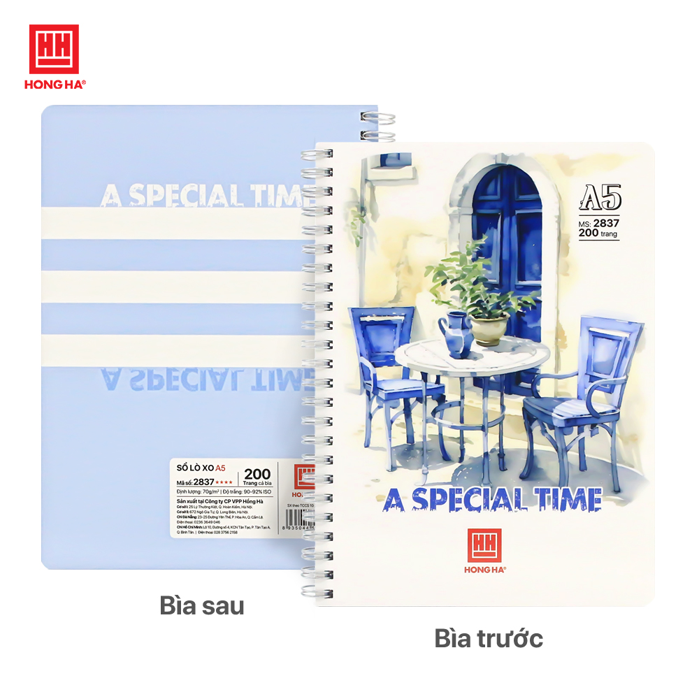 Sổ lò xo 200 trang A5 Hồng Hà Bistro - 2837 (10 Quyển)