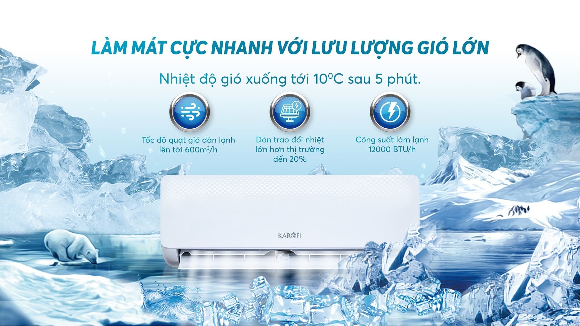 Điều hòa không khí Karofi KDC-WF312 công nghệ 4 tự động - Hàng chính hãng - Giao và lắp đặt toàn quốc