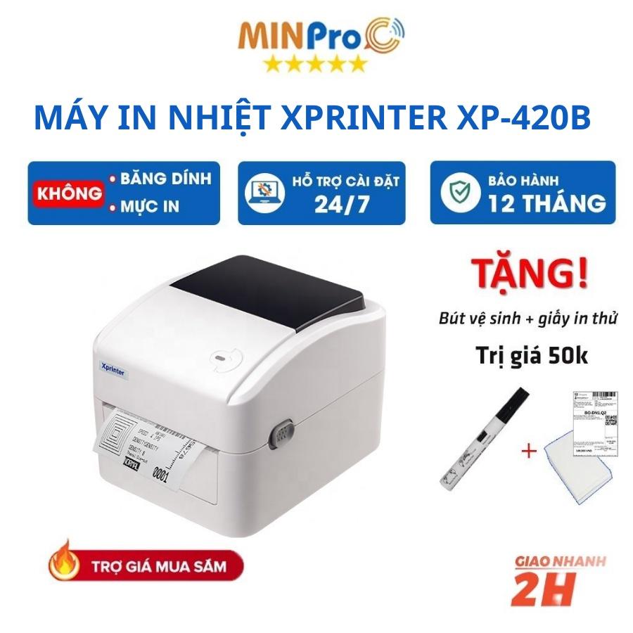 Máy in nhiệt bluetooth XPRINTER XP-420B, in đơn hàng, in tem, hóa đơn, mã vạch - MINPRO