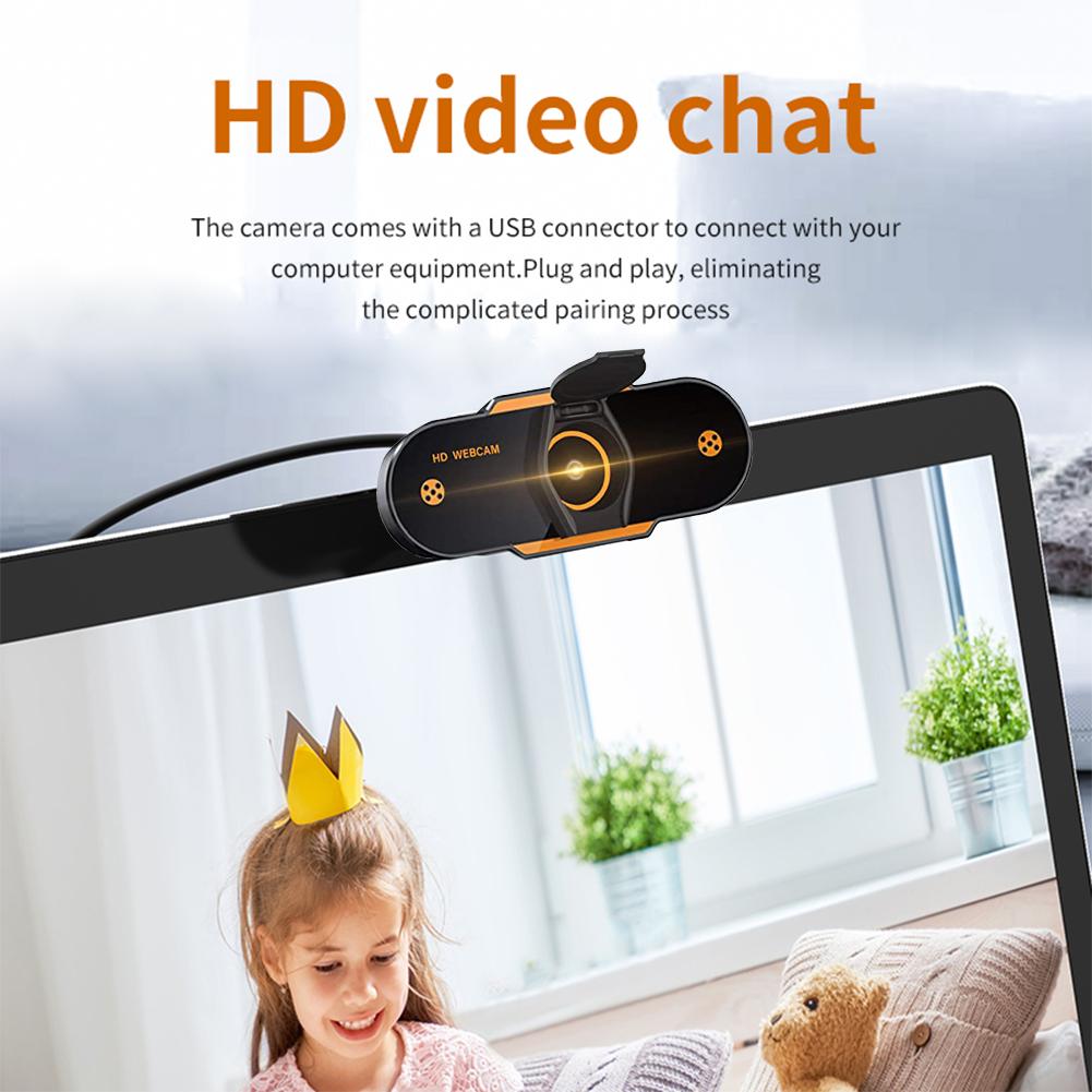 Camera Web 1080P HD CMOS USB 2.0 Video trực tiếp Họp trực tuyến Giảng dạy Giảm tiếng ồn Micrô Máy tính Máy tính PC Webcam