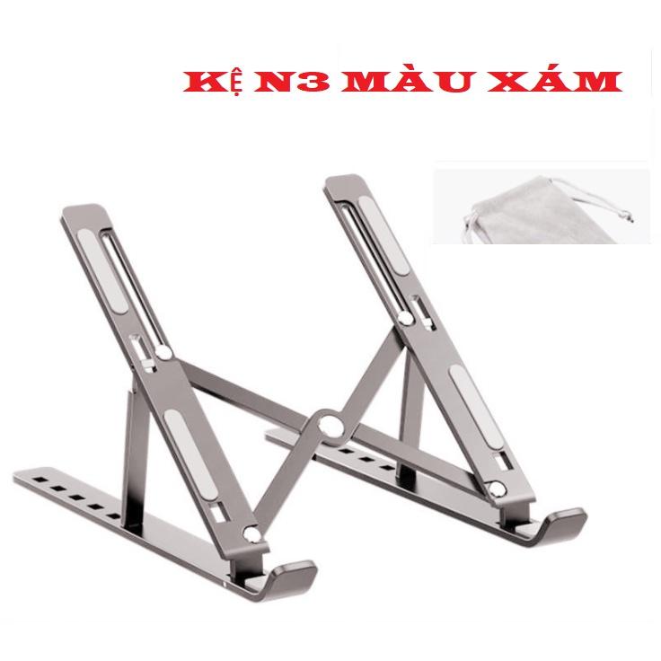 Giá Đỡ LAPTOP Bằng Nhôm cho MACBOOK, Laptop có thể gấp gọn điều chỉnh độ cao linh hoạt