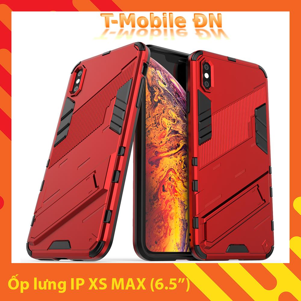 Ốp lưng cho iPhone XS Max, Ốp chống sốc Iron Man PUNK cao cấp kèm giá đỡ cho iPhone XS Max
