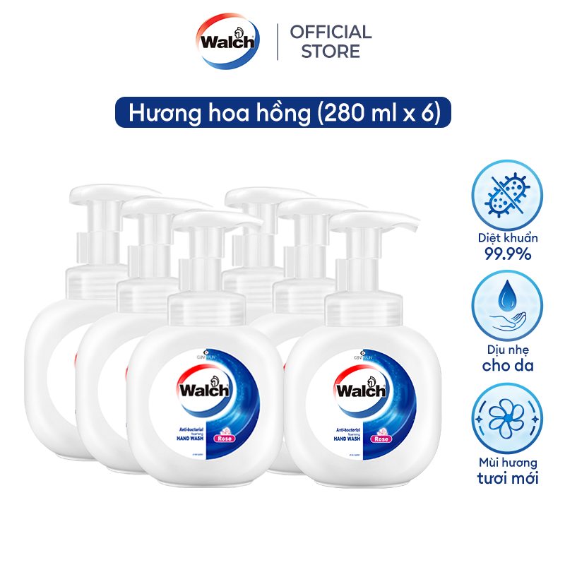 Combo 6 Bọt rửa tay kháng khuẩn Walch dưỡng da tay mềm mịn