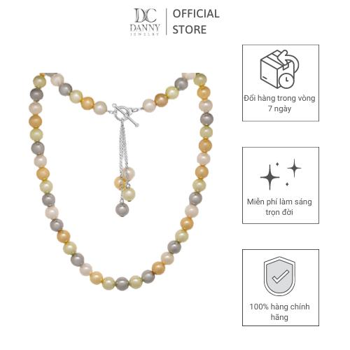 Vòng Cổ Danny Jewelry Ngọc Ốc Nhiều Màu Phối Dây Bạc 925 Xi Rhodium D6235100006