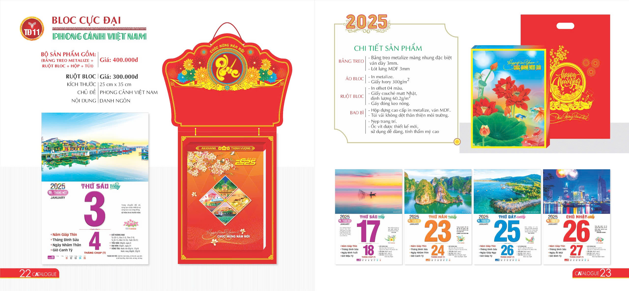 Lịch 2025: PHONG CẢNH VIỆT NAM (25x35cm) - Liên Việt