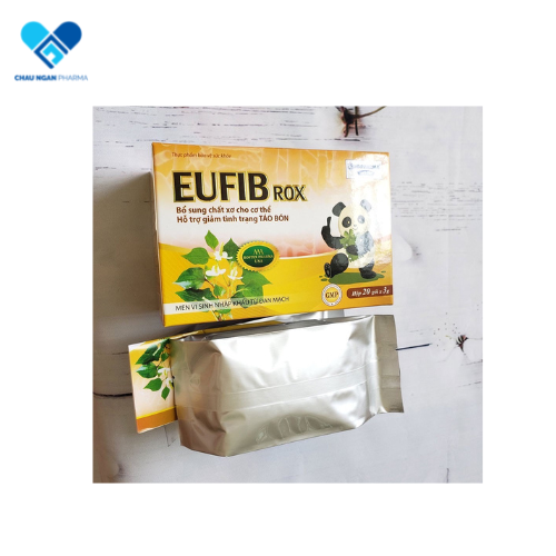 Men vi sinh EUFIB ROX HDPHARMA bổ sung chất xơ, giảm táo bón cho bé - Hộp 20 gói (EUFIB ROX)