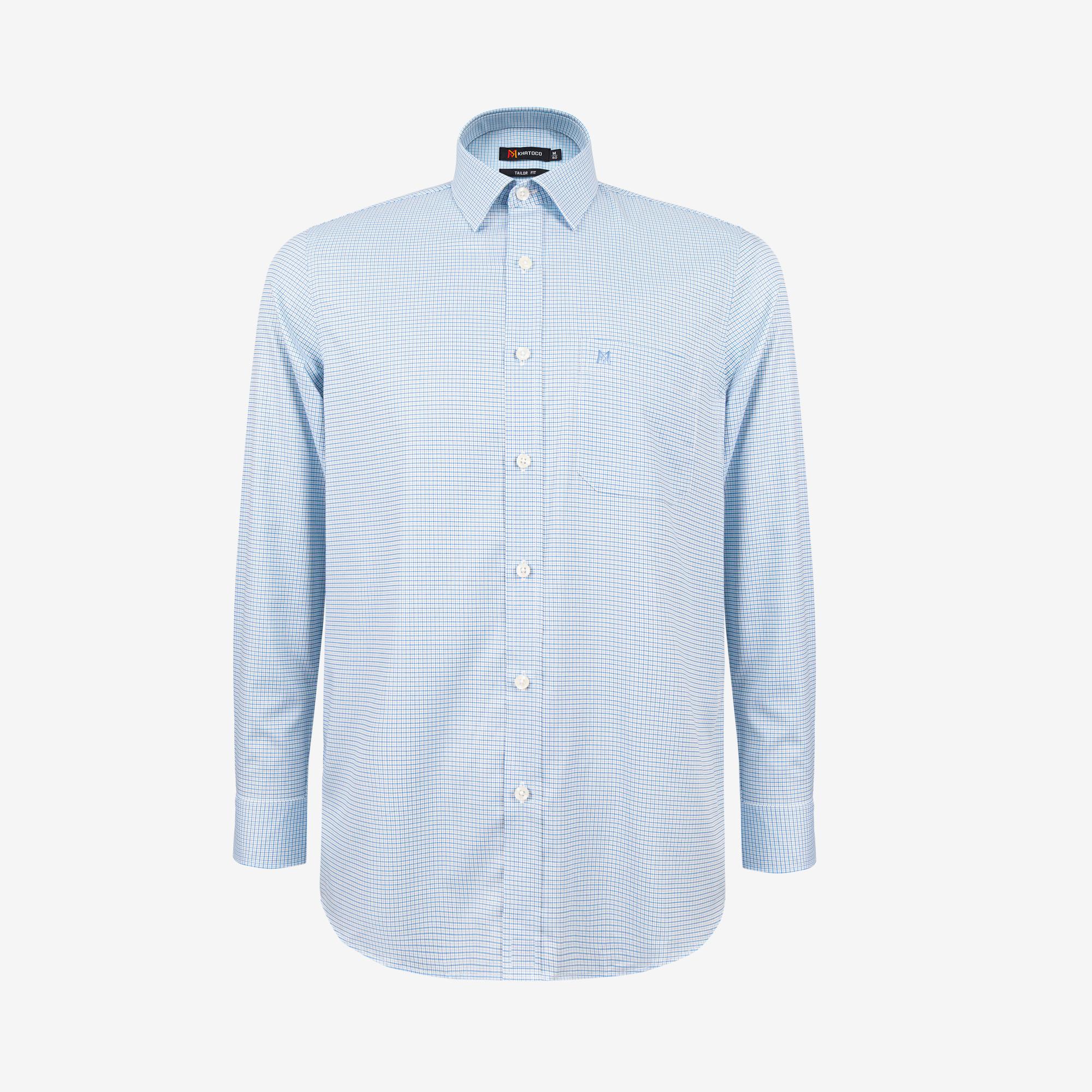 Áo sơ mi nam KHATOCO Tailor Fit dài tay A1MD538T1-CNCR844-2710-D