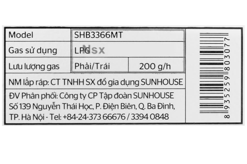 Bếp ga đôi Sunhouse SHB3366MT - Hàng chính hãng