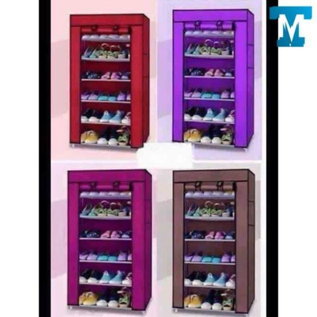 Tủ giày 7 tầng 6 ngăn có khóa kéo