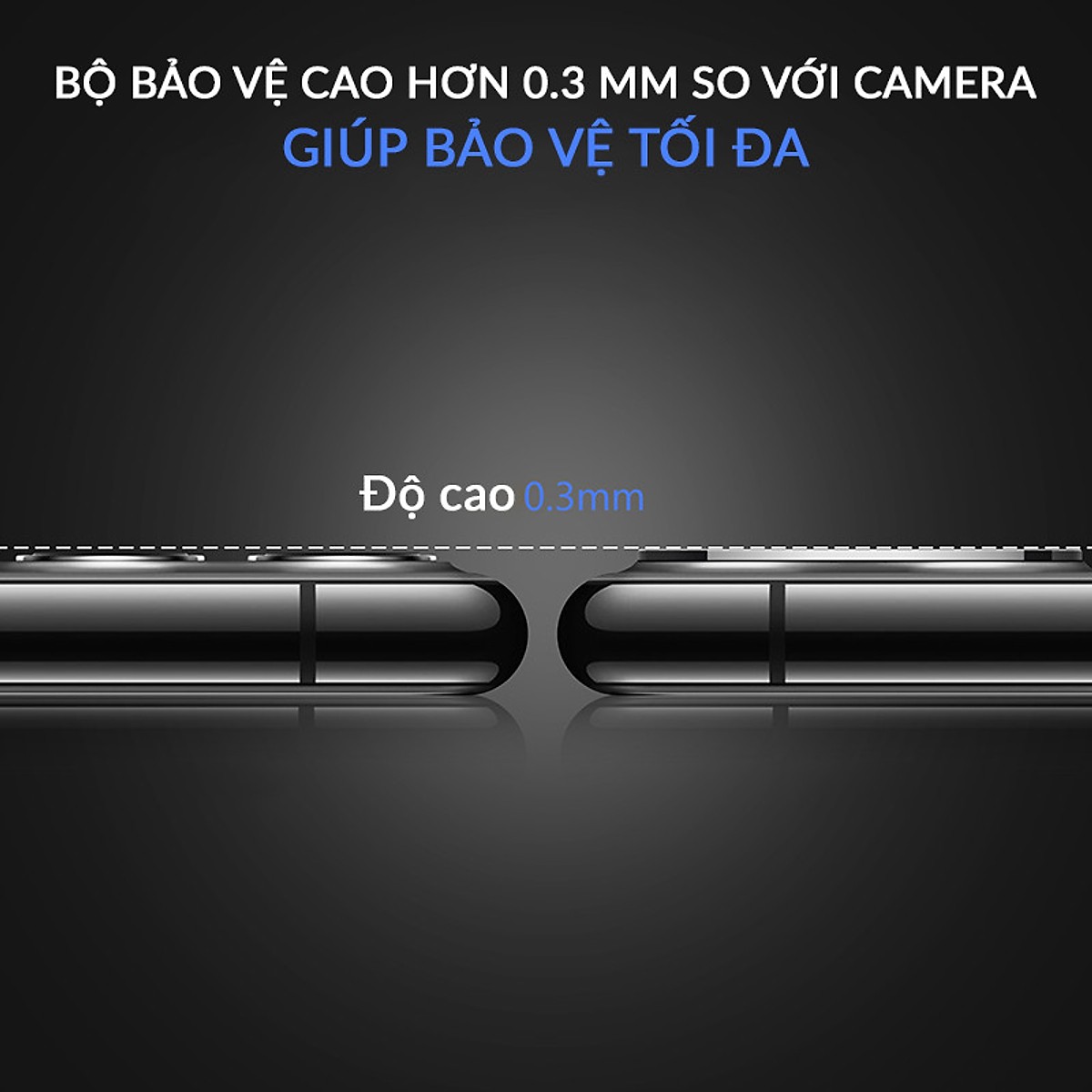 Bộ Khung Bảo Vệ Hợp Kim Gắn Liền Với Kính Cường Lực Camera Iphone 11 Pro / 11 Pro Max- COTEETCI- Hàng Chính Hãng