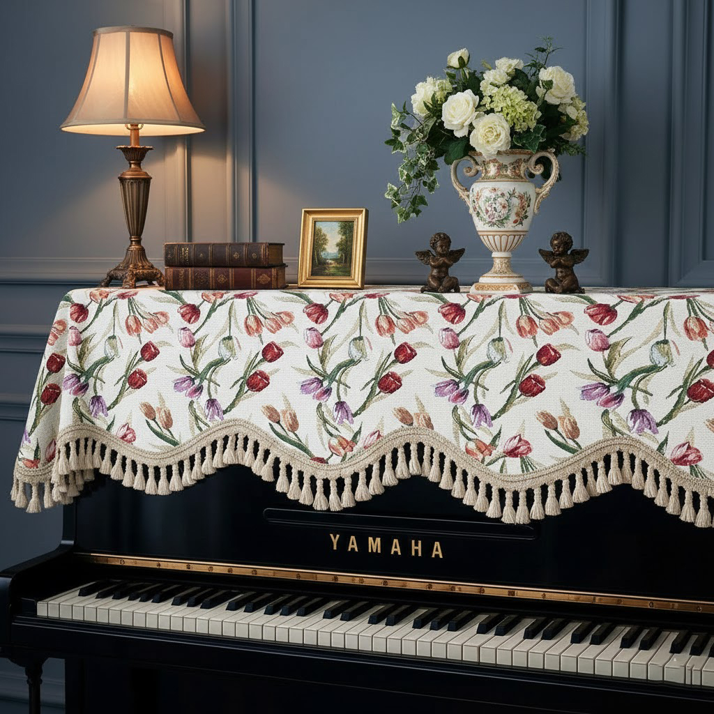 Khăn phủ đàn piano cơ đàn piano điện tử 88 phím sang trọng cổ điển giáng sinh noel năm mới Tết - Hàng chính hãng