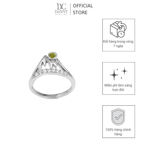 Nhẫn Nữ Bạc Danny Jewelry 925 Ngọn Núi Đính Đá Peridot Xi Rhodium N0037
