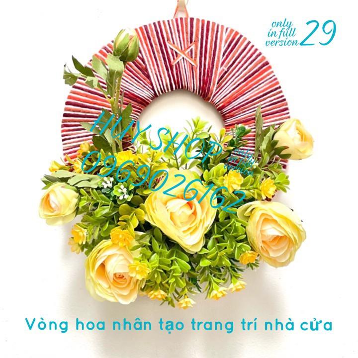 VÒNG HOA NHÂN TẠO TRANG TRÍ TREO TƯỜNG 28CM 26-32