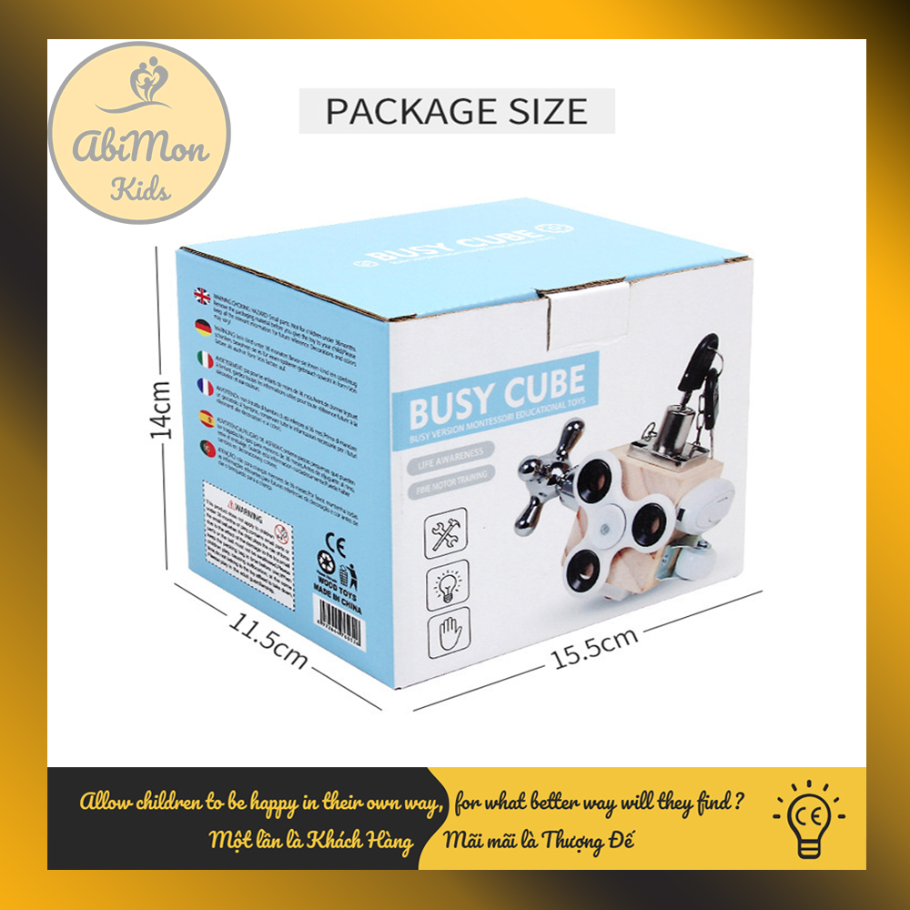 Đồ Chơi Hộp Bận Rộn Gỗ 6 Mặt Cho Bé  || Montessori cao cấp || Đồ chơi Gỗ - Giáo Dục - An toàn - Thông minh