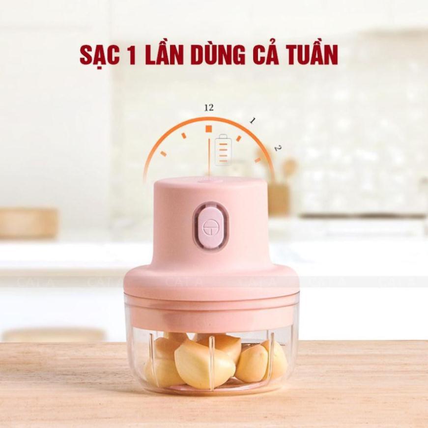 Máy xay mini sạc cổng USB tiện lợi - Xay thịt, tỏi, ớt, rau củ quả (thể tích 250ml) S1975