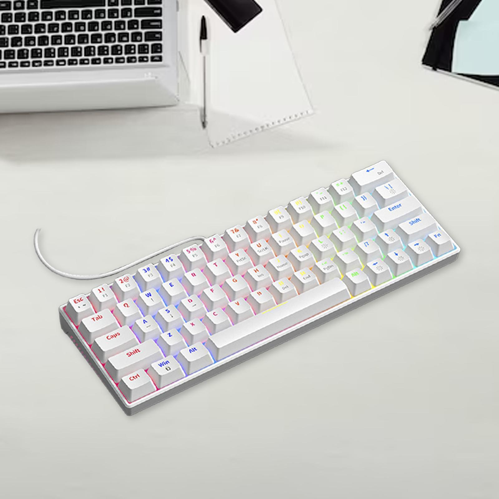 USB Wired Mechanical Keyboard USB Computer Keyboard RGB Backlight Portable Non Slip Pads High and Low Support Legs Office Keyboard 36 Keys