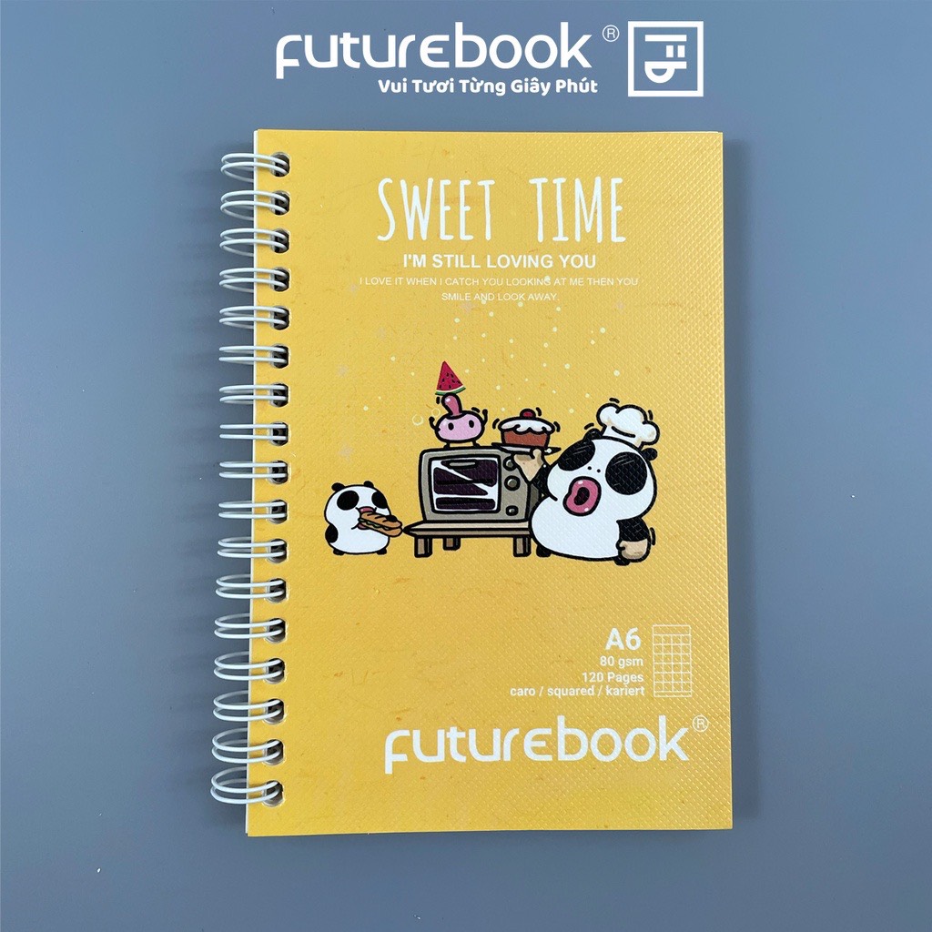 FUTUREBOOK - Sổ Lò Xo Bìa Mềm A6-Dòng Kẻ Caro -Định Lượng 80GSm -120 Trang. Mã SP LM610