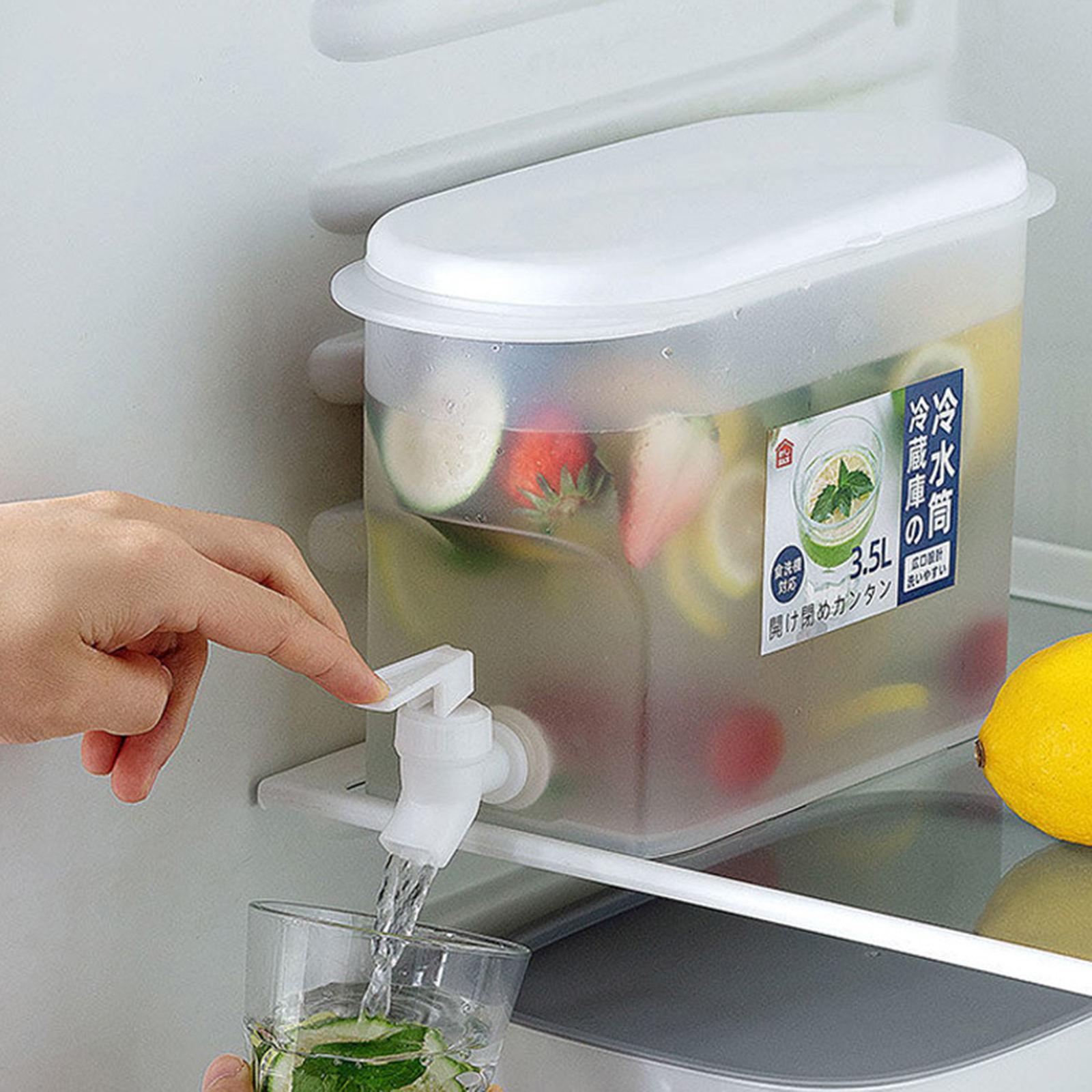 Fridge Water Jug Cold Lemon Juice Pitcher Beverage Drink With Faucet Kitchen
