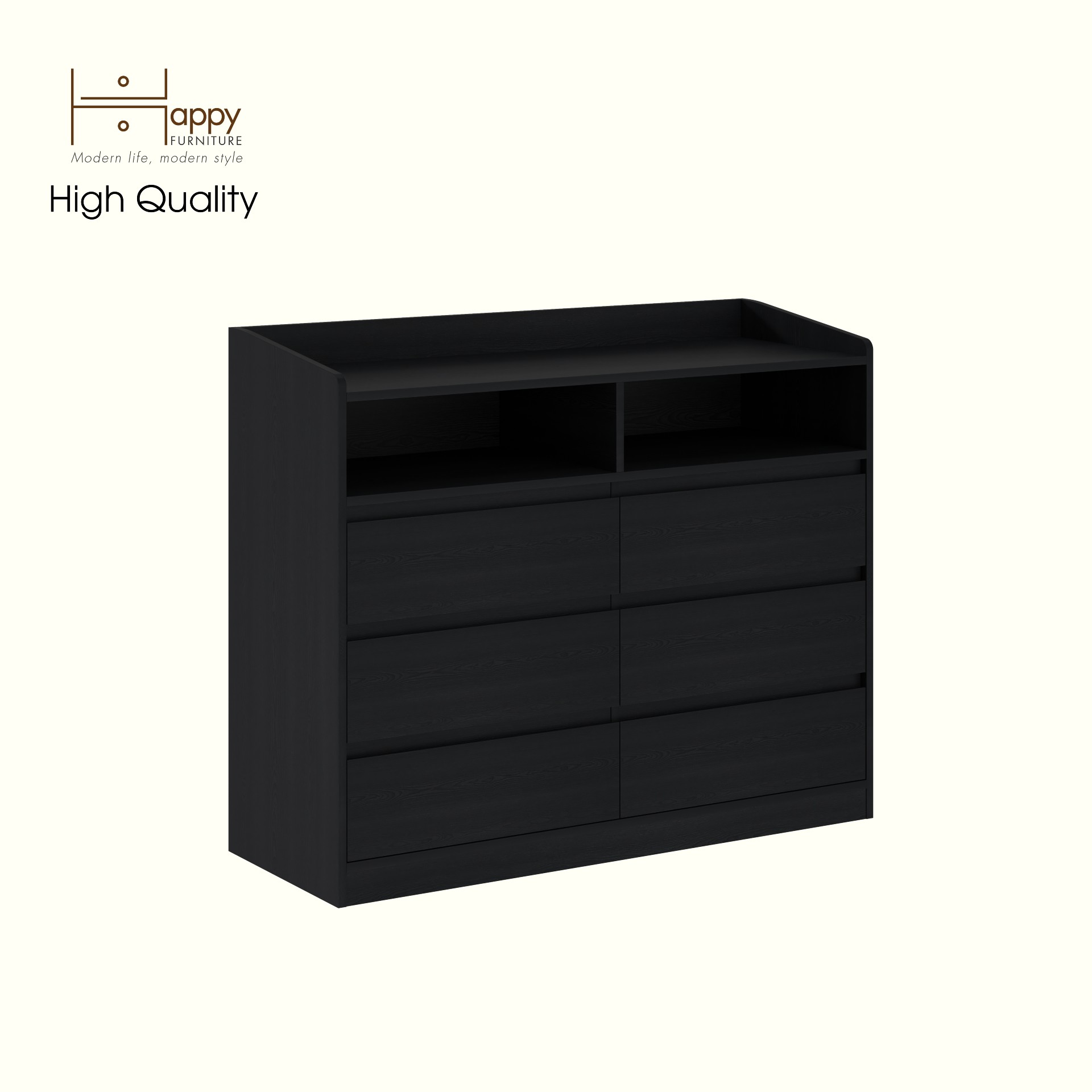 HAPPY FURNITURE , Tủ lưu trữ 6 ngăn kéo - KATE , THK_320 , 120cm x 45cm x 100cm DxRxC