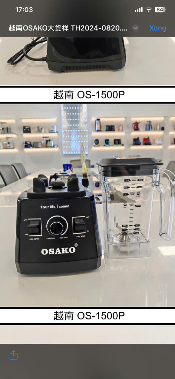 Máy xay sinh tố công suất lớn OSAKO OS-1500 - công suất 1500W, xay đá viên, xay rau má,...có linh kiện thay - Hàng chính hãng