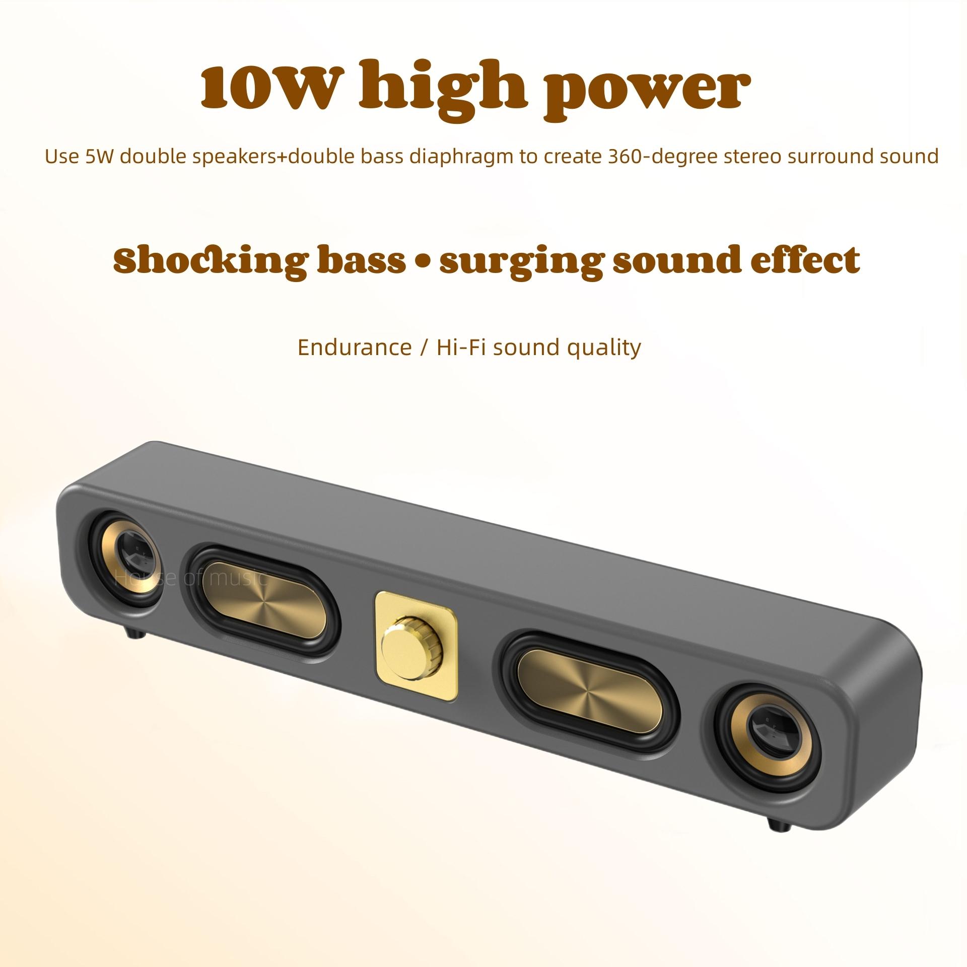 Mới Retro Loa Bluetooth Bằng Gỗ Di Động SoundBar Âm Thanh Nổi Hi-Fi Thẻ Máy Tính Gia Đình Máy Tính Để Bàn Âm Thanh Không Dây Đài FM Loa Siêu Trầm Màu sắc: nâu