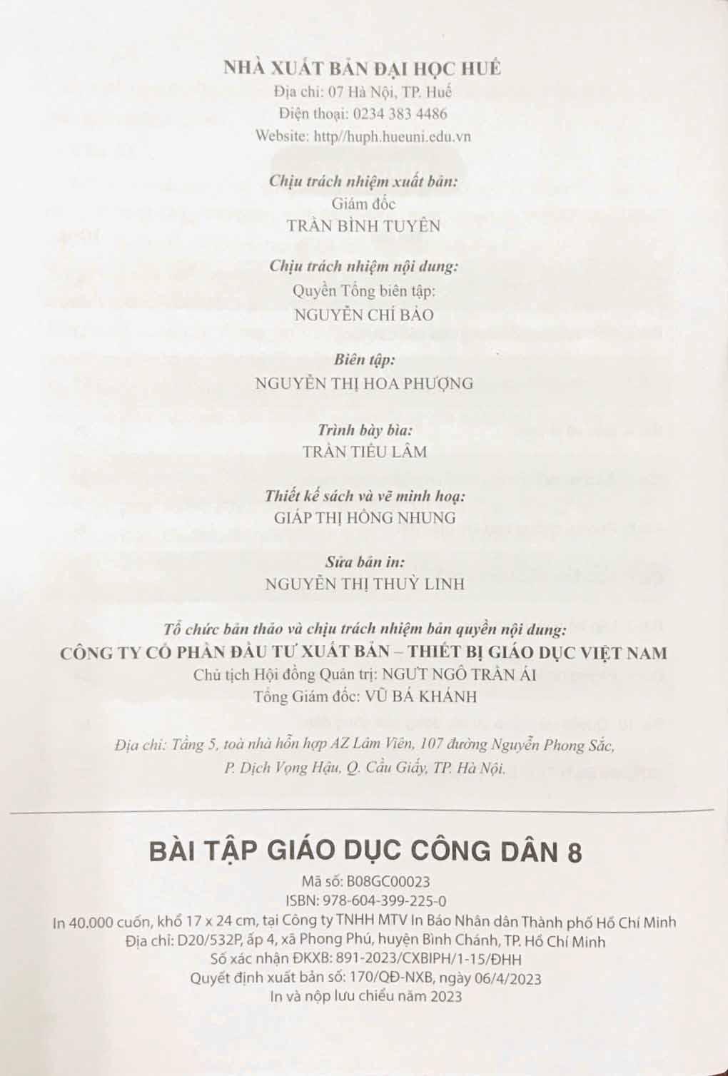 Bài Tập Giáo Dục Công Dân 8 (Cánh Diều) (2023)