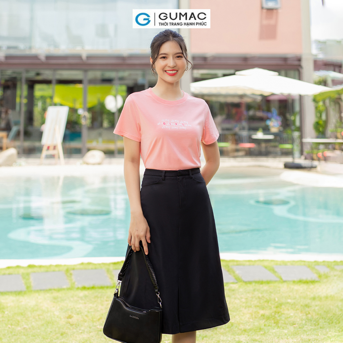 Áo thun nữ cotton tay ngắn cổ tròn in chữ dễ thương trẻ trung năng động thời trang GUMAC ATD07062