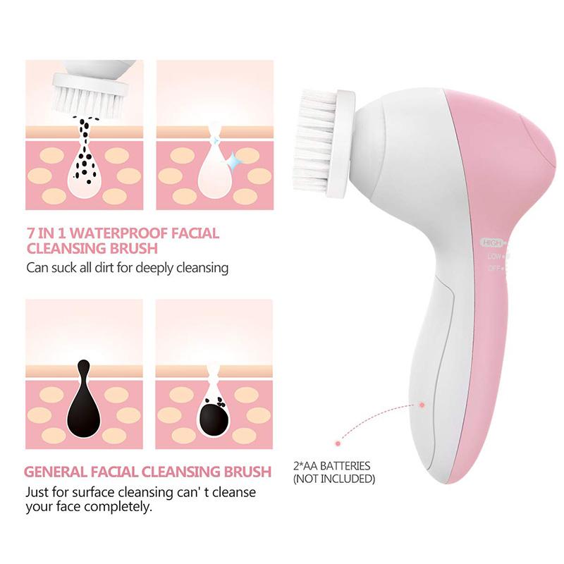 5 Trong 1 Mặt Làm Sạch Bàn Chải Silicone Bàn Chải Trên Khuôn Mặt Làm Sạch Sâu Lỗ Chân Lông Massage Mặt Chăm Sóc Da Không Thấm Nước Bàn Chải Trên Khuôn Mặt