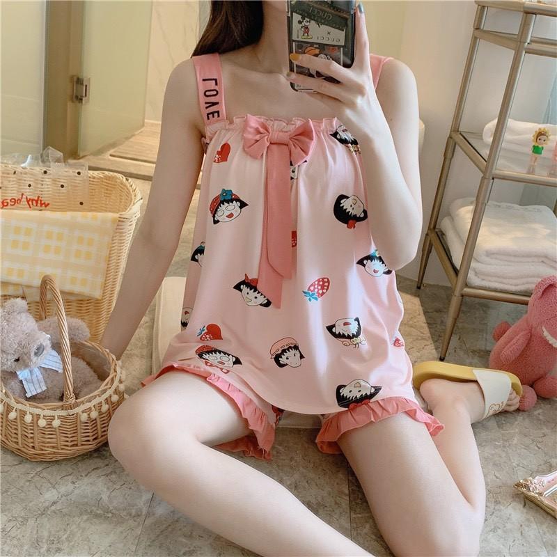 Bộ đồ ngủ bầu đẹp - Bộ ngủ 2 dây hình thú ngộ nghĩnh cute siêu đẹp đẹp ĐN2D 01