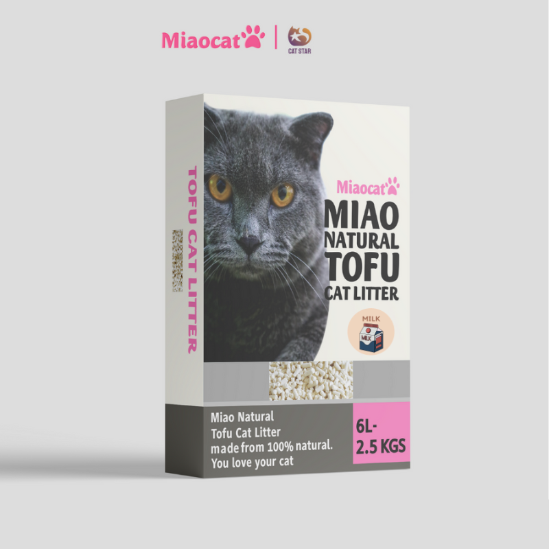 Cát vệ sinh đậu nành MIAO 6L cho mèo - Hương Đậu&amp;Sữa - MIAOCAT