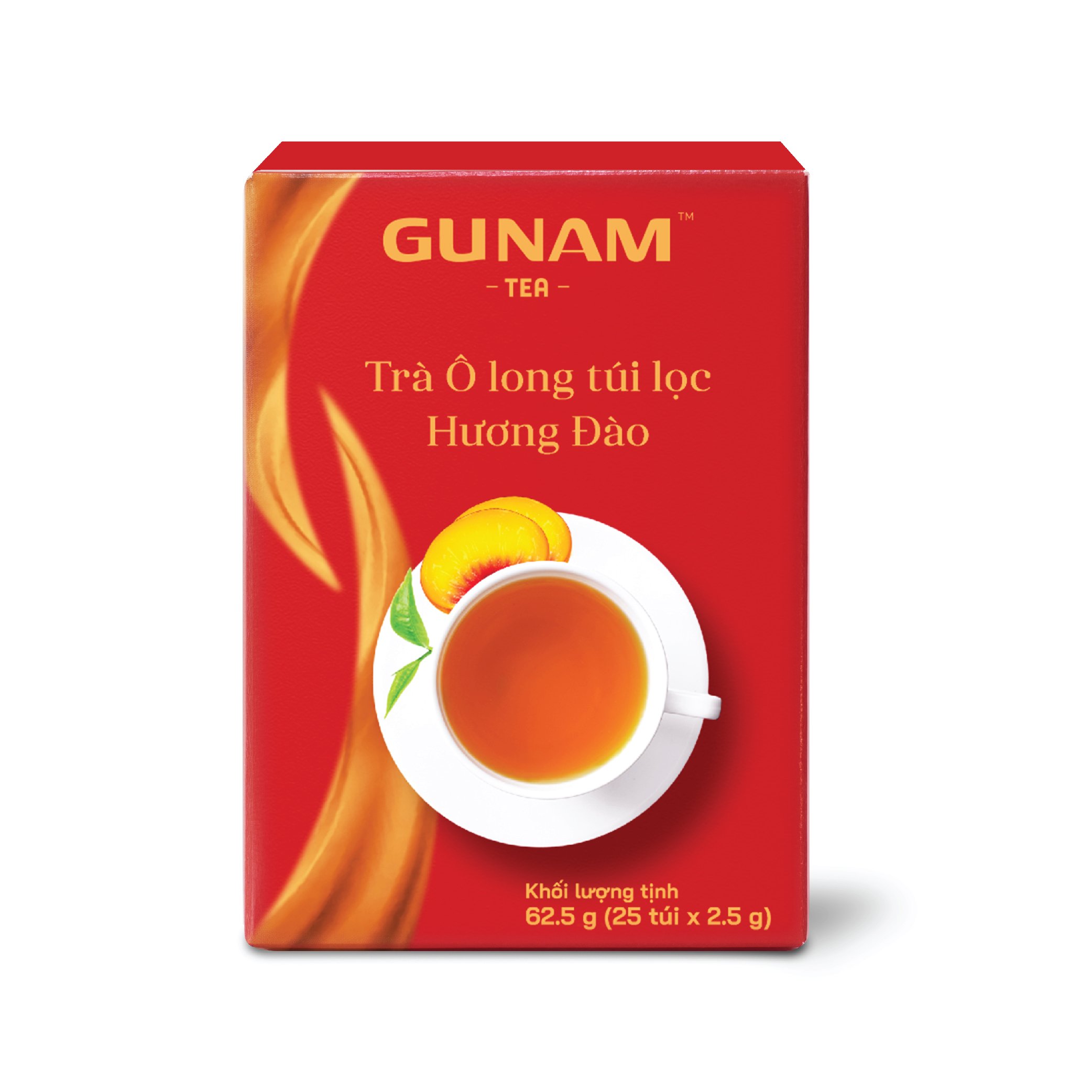 Hộp trà Ô long túi lọc hương đào GUNAM (25 gói x 2,5g)