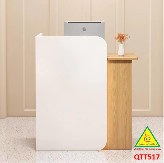 Bàn thu ngân, bàn lễ tân, bàn tính tiền bằng gỗ MDF QTT517 - NỘI THẤT LẮP RÁP VIENDONGADV