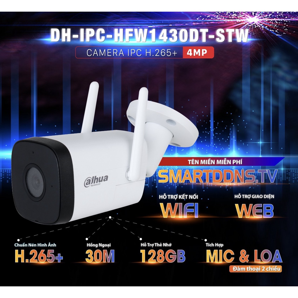 CMR WIFI Dahua DH-IPC-HFW1430DT-STW Outdoor Hàng chính hãng