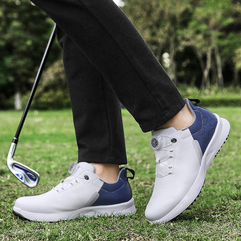 Giày golf chuyên nghiệp mới đàn ông Phụ nữ sang trọng Golf mang cho nam giới cỡ 46 47 giày đi bộ giày thể thao thể thao nam Color: BaiHei-1 Shoe Size: 36
