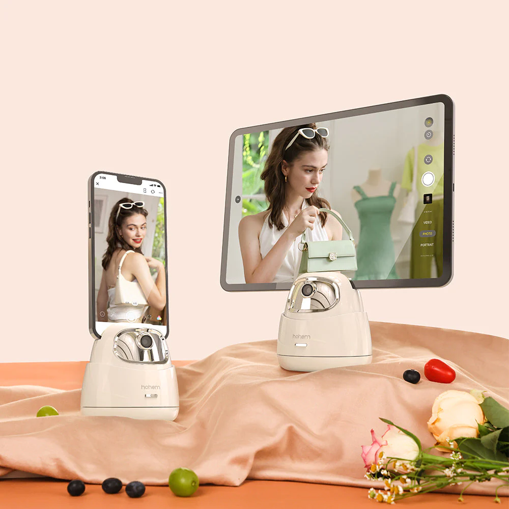 Hohem Go - Giá đỡ điện thoại, máy tính bảng theo dõi khuôn mặt bằng công nghệ AI, xoay 360 độ - Pin sử dụng đến 10h - Hàng chính hãng - Bảo hành 12 tháng