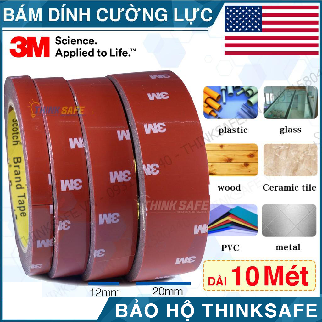 Băng keo cường lực 3M 4229P băng keo 2 mặt siêu dính, siêu chắc, nhiều lựa chọn bề rộng, chiều dài 10 mét